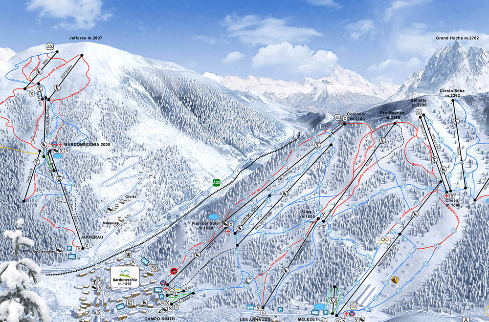 Plan des pistes de Barboneccia