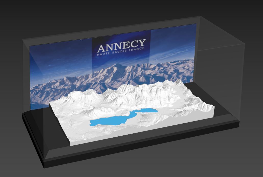 Carte relief du lac d'annecy