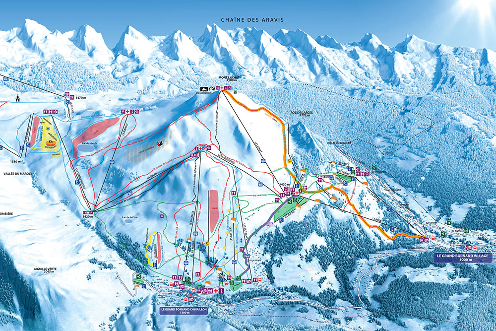 Plan des pistes du Grand Bornand