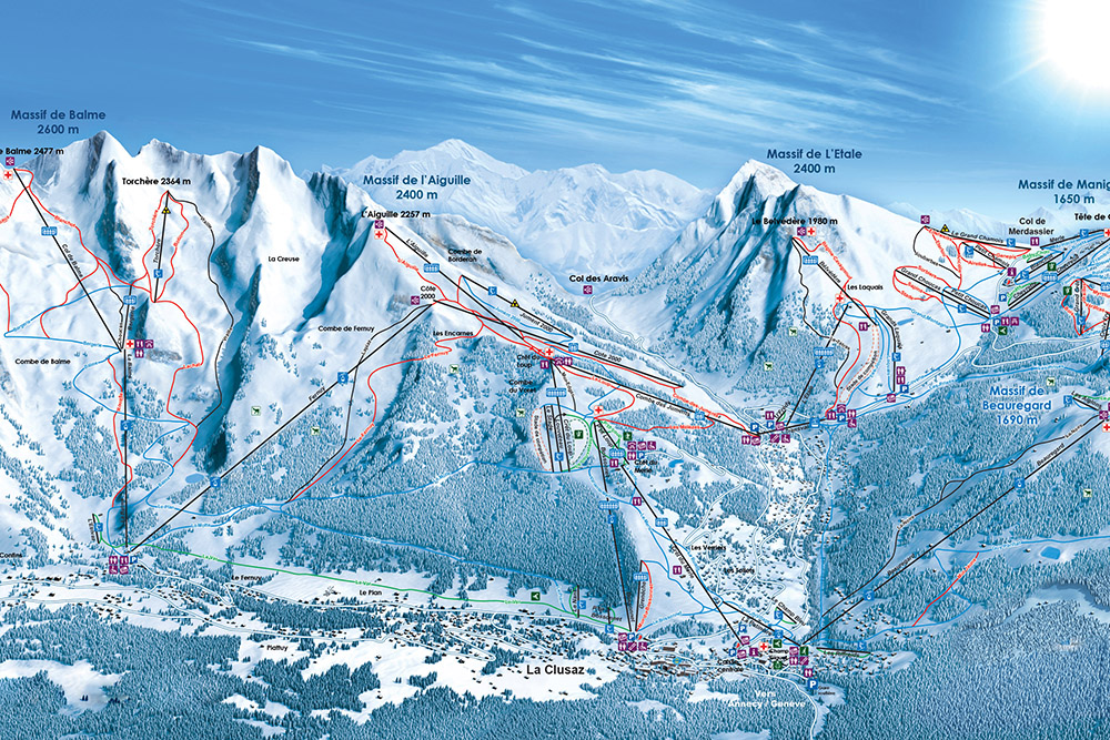 Plan des pistes de la Clusaz