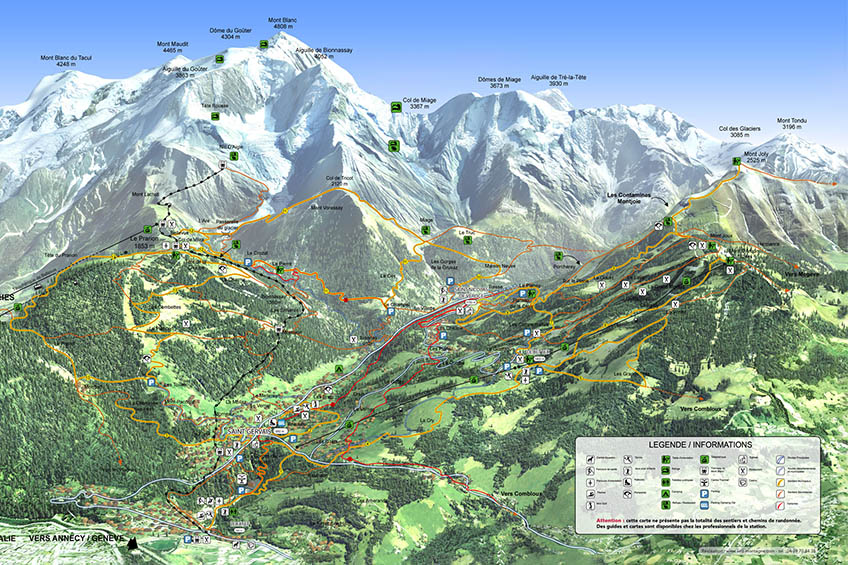 Plan été de Saint Gervais Mont Blanc