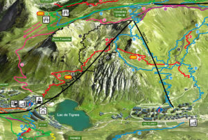 plan du bikepark de Tignes