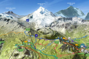 plan des pistes été de Tignes