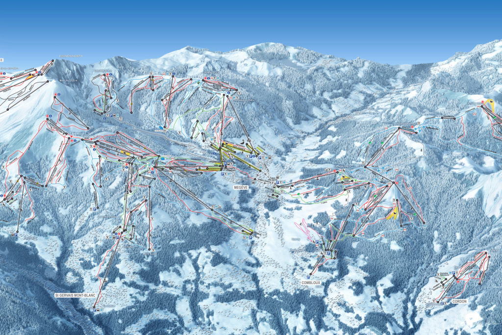 Plan des pistes de Megève hiver